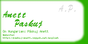 anett paskuj business card