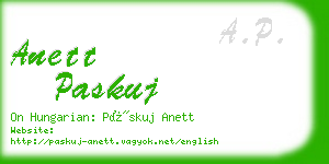 anett paskuj business card